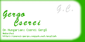 gergo cserei business card